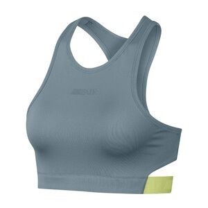 Nike Womens Air Swoosh Sports Bra Aviator Grey/Luminous Green AR8817-041 Size XL